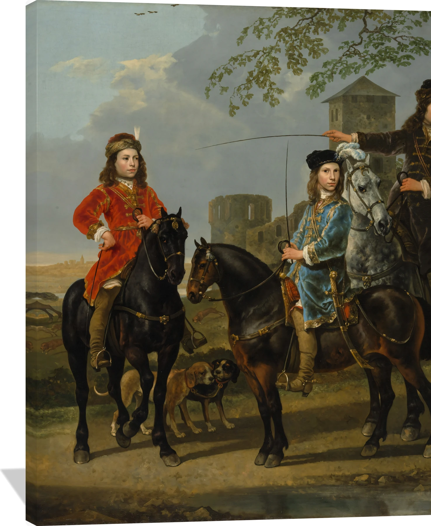 Equestrian Portrait of Cornelis (1639–1680) and Michiel Pompe van Meerdervoort (1638–1653) with Their Tutor and Coachman