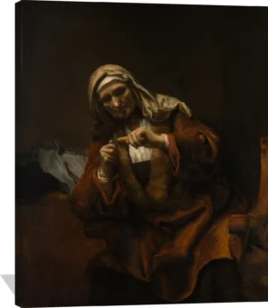 Old Woman Cutting Her Nails