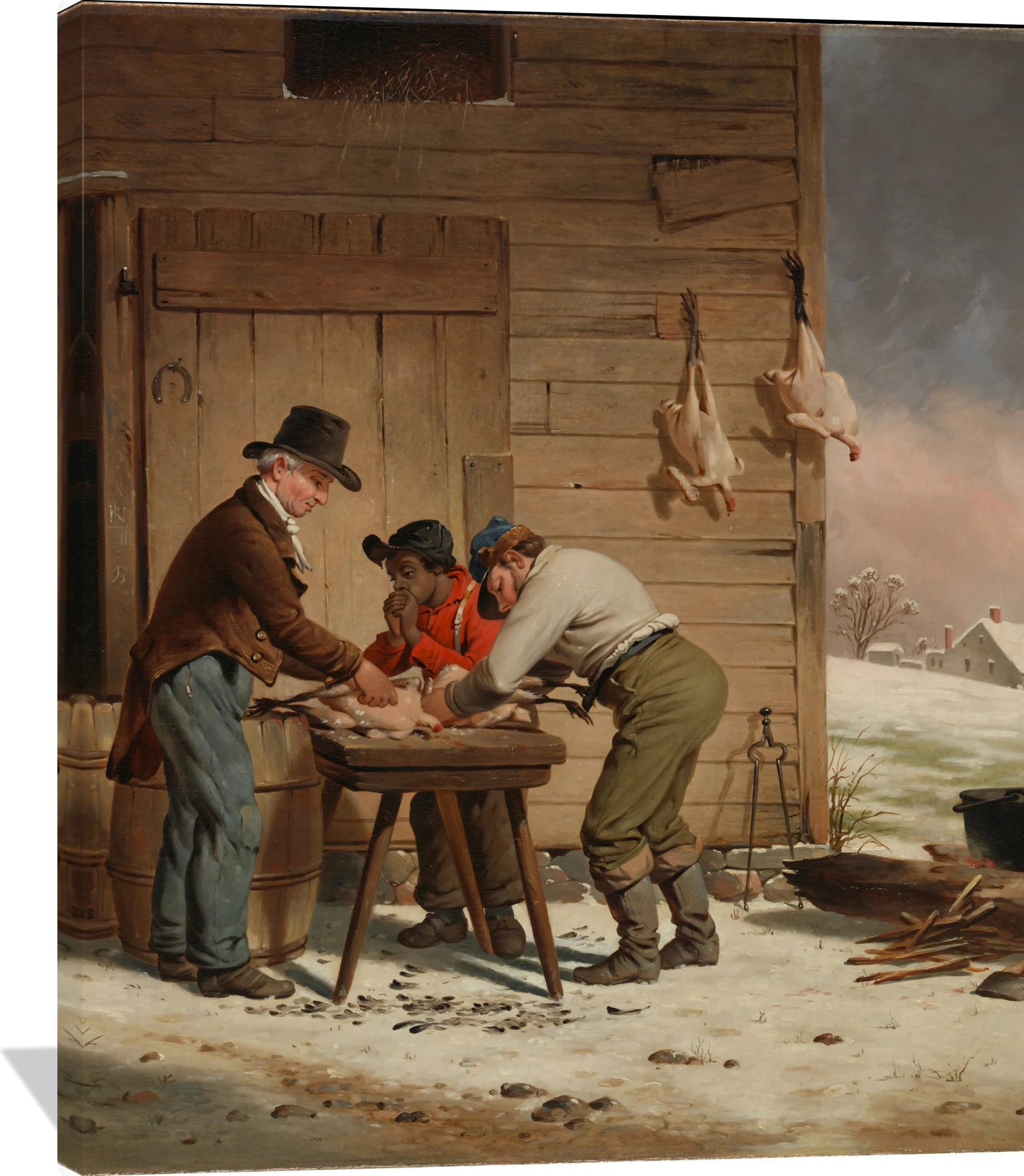 Preparing for Christmas (Plucking Turkeys)