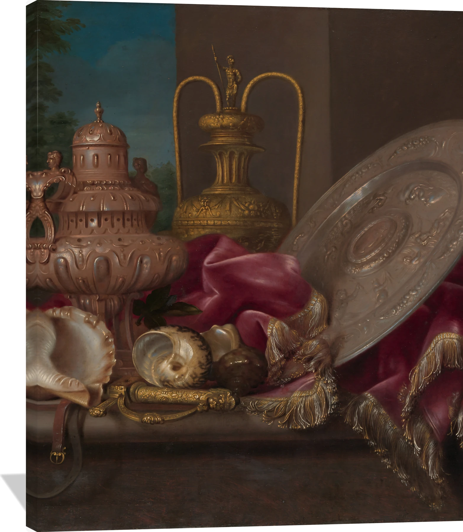 Still Life with Silver and Gold Plate, Shells, and a Sword