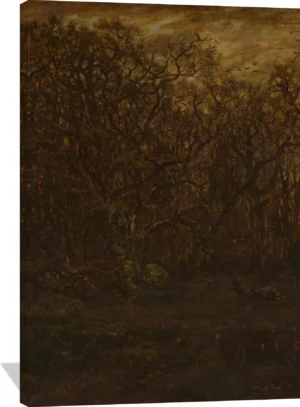 The Forest in Winter at Sunset