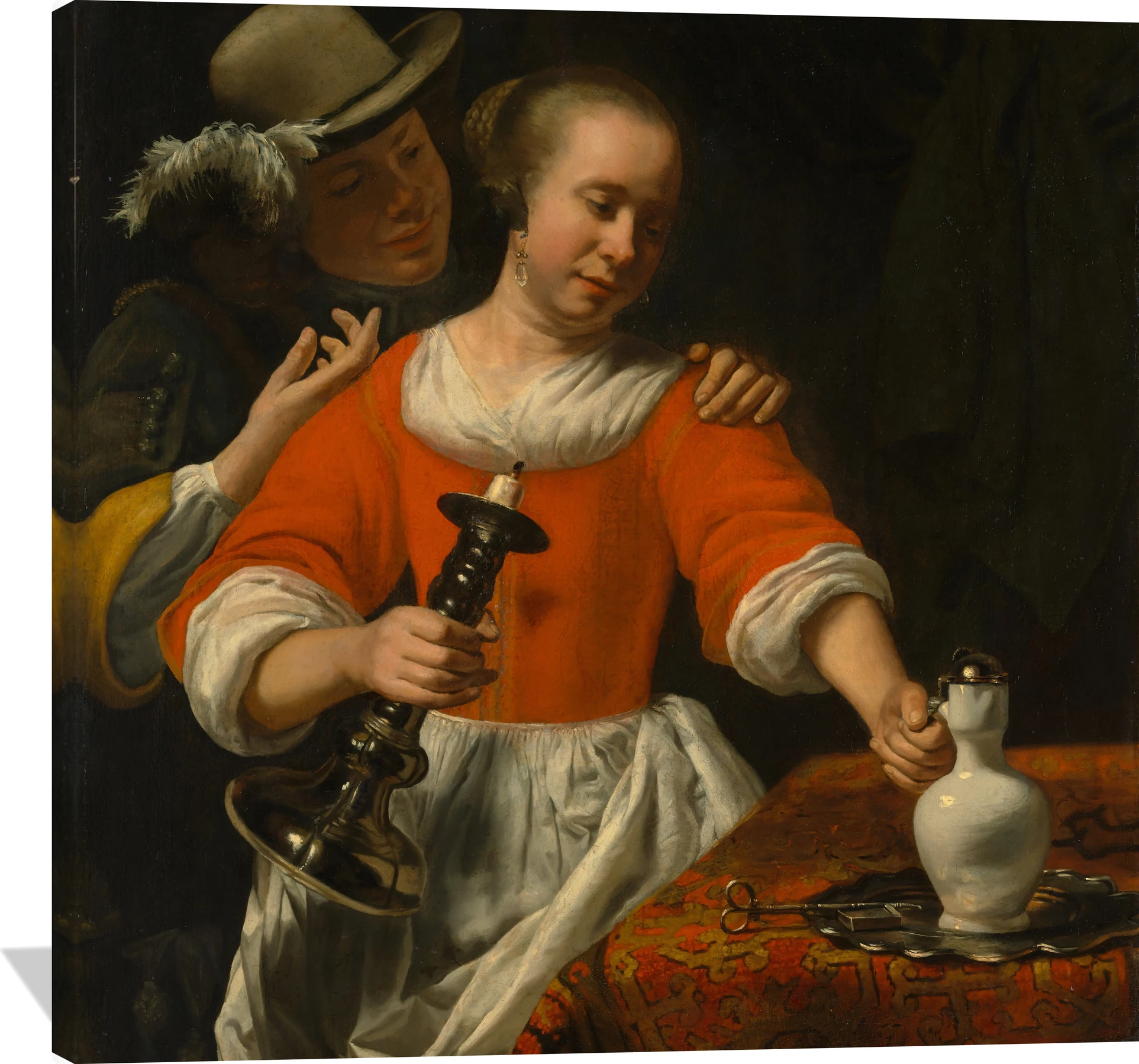 A Young Woman and a Cavalier