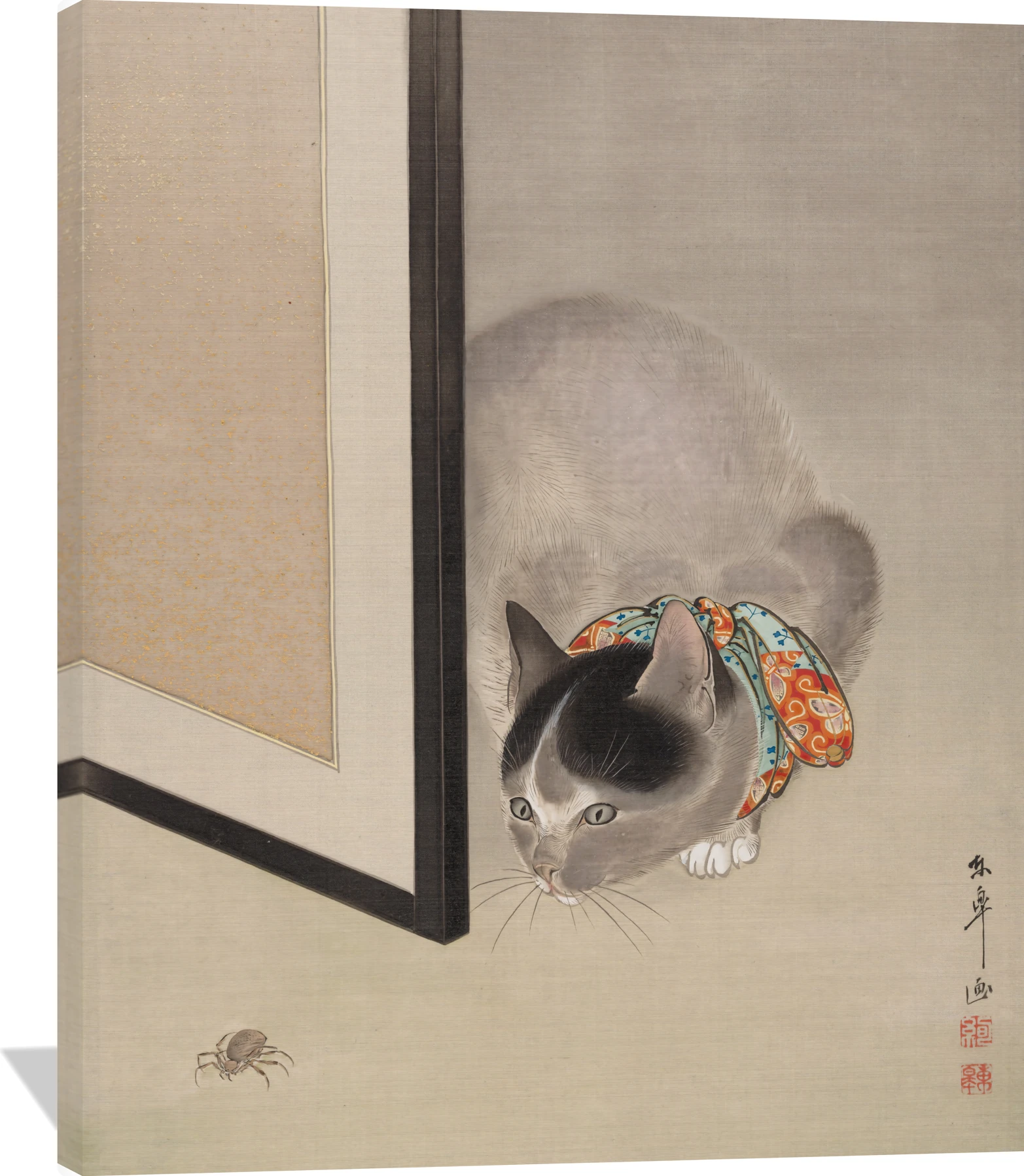 Cat Watching a Spider