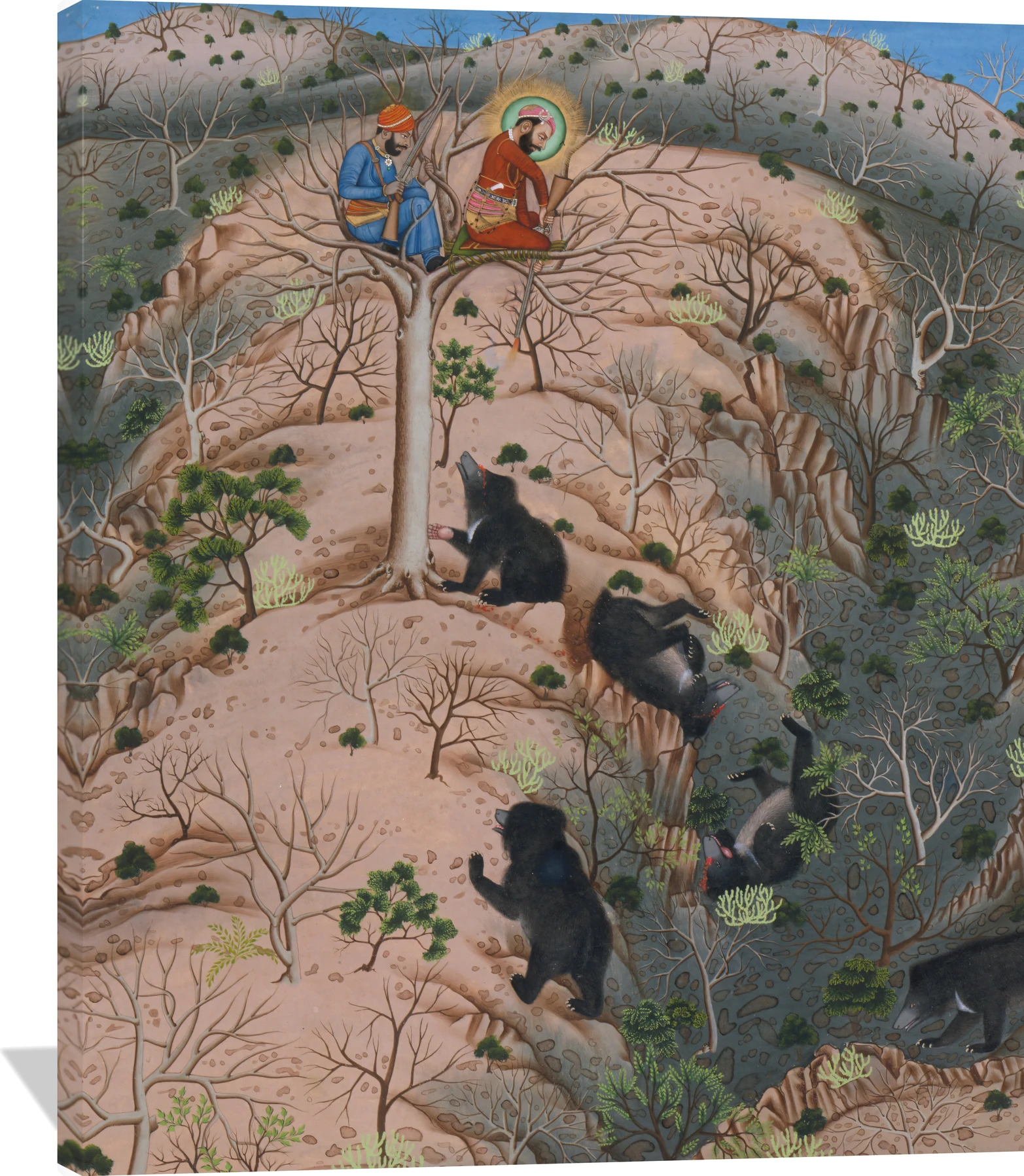 Maharaja Fateh Singh Hunting Female Bears