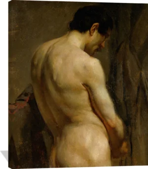 Male Academy Figure: Half-Length, Side View