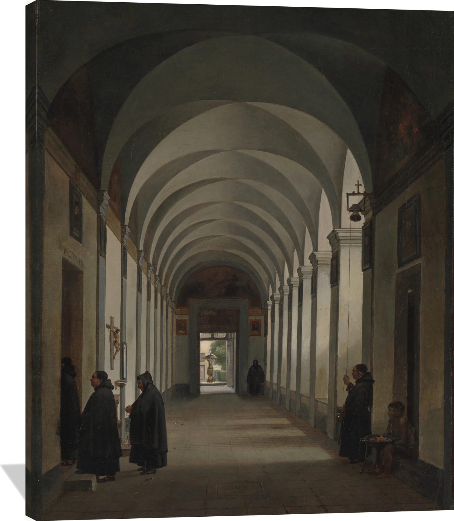 Monks in the Cloister of the Church of Gesù e Maria, Rome