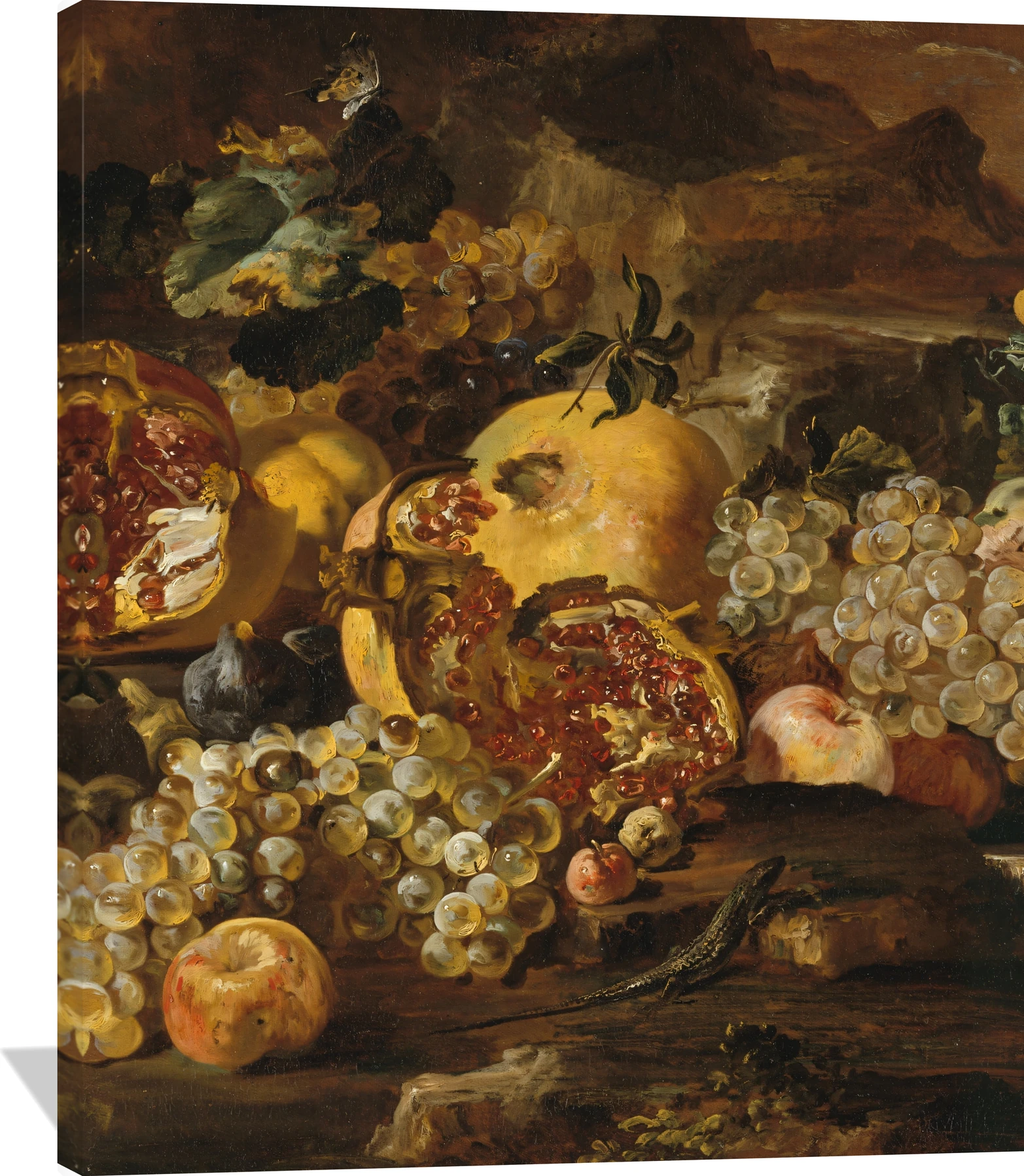 Pomegranates and Other Fruit in a Landscape