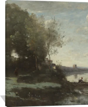 River with a Distant Tower