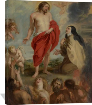 Saint Teresa of Avila Interceding for Souls in Purgatory