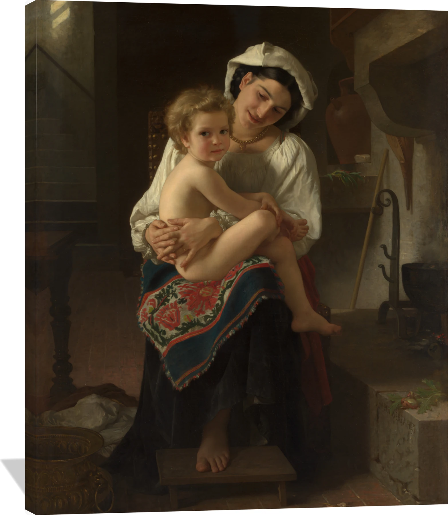 Young Mother Gazing at Her Child